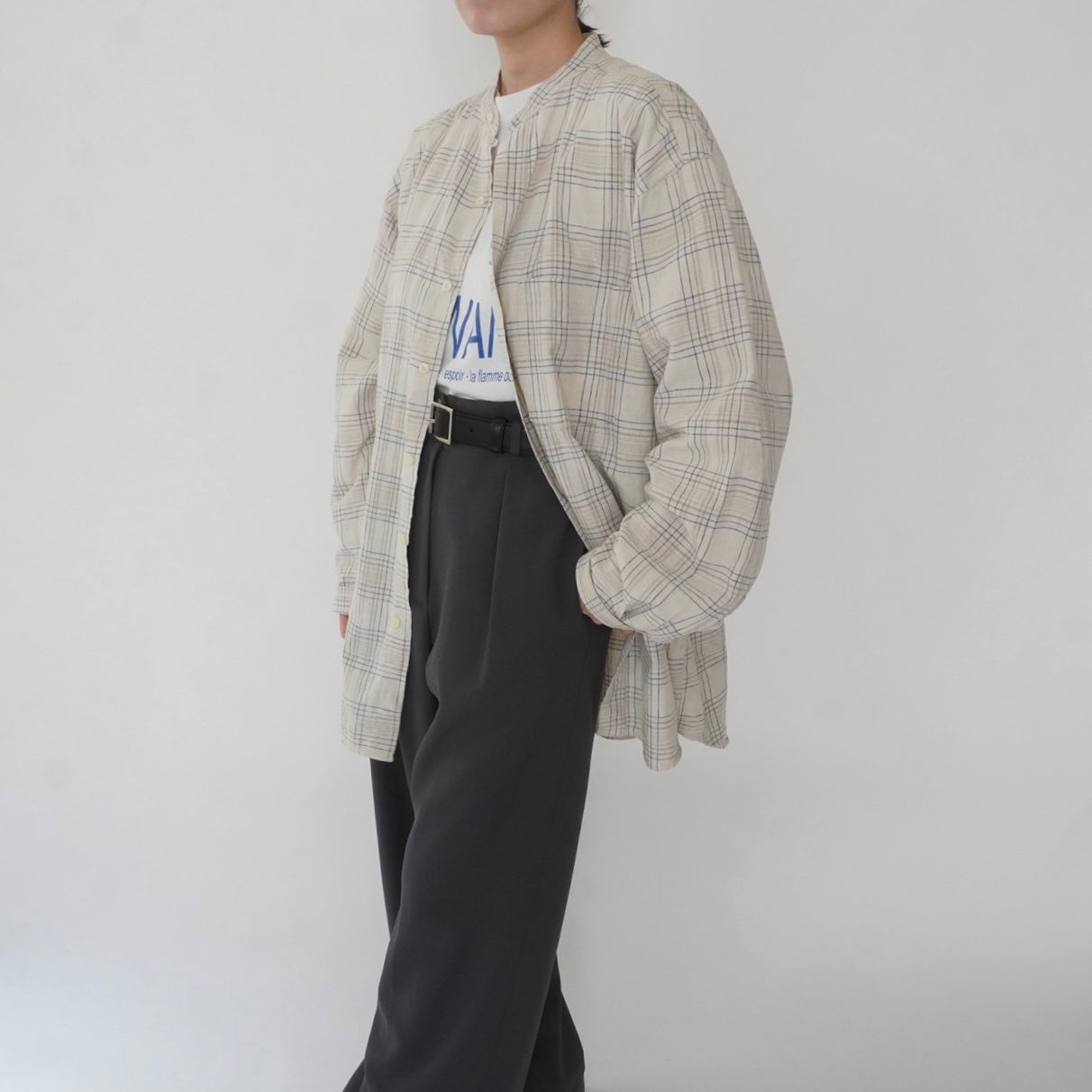90s Linen Plaid Shirt