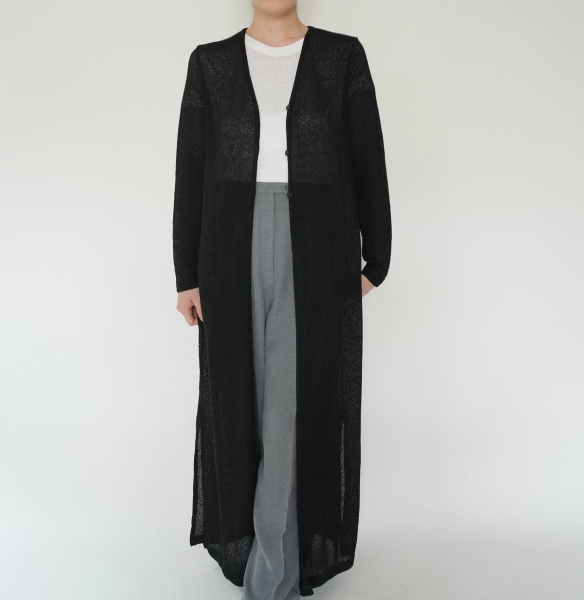 90s EURO Black Long Cardigan