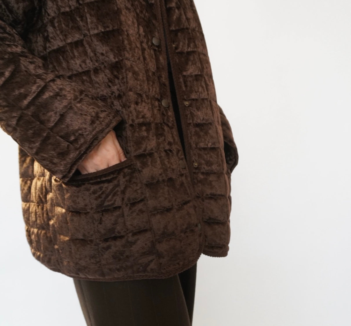 90s Velour Quilted Jacket Made in Italy