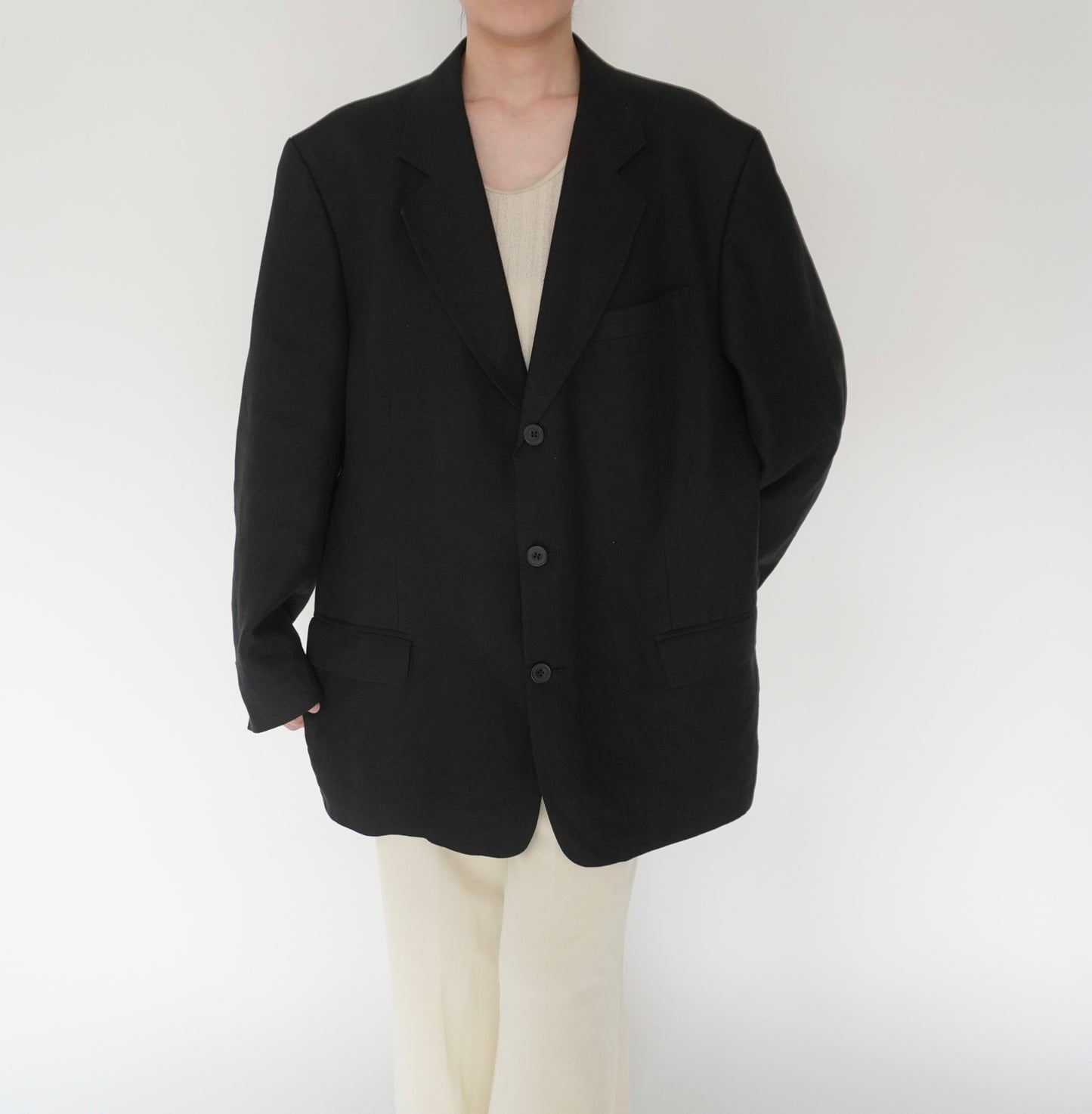 90s Linen Oversized Jacket