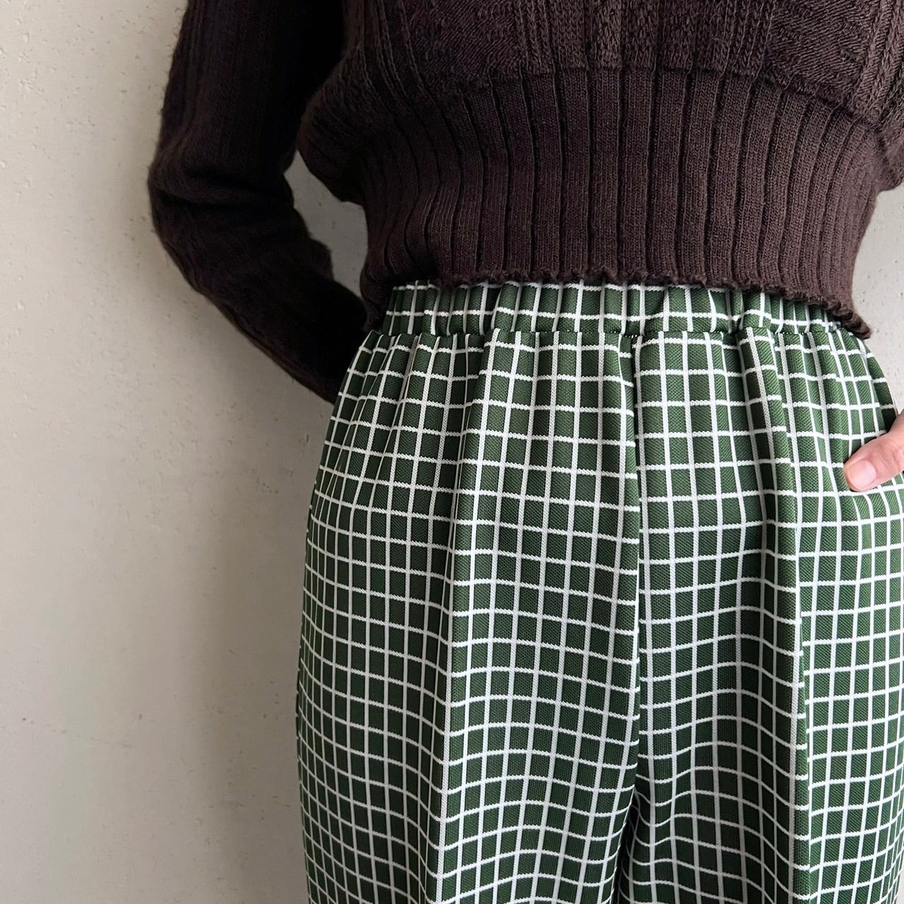 70s Green  Pattern pants