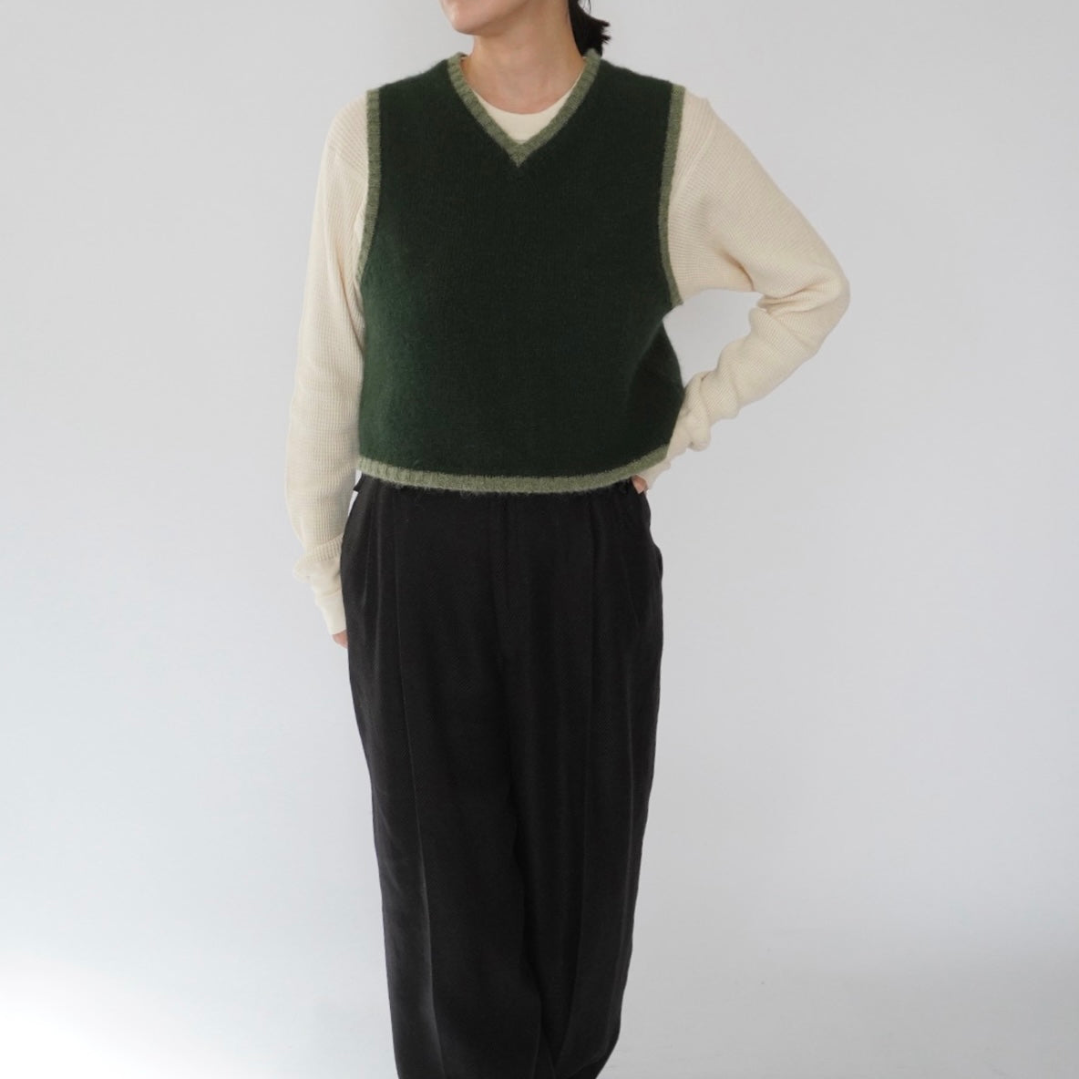 Green Knit Vest Made in Australia