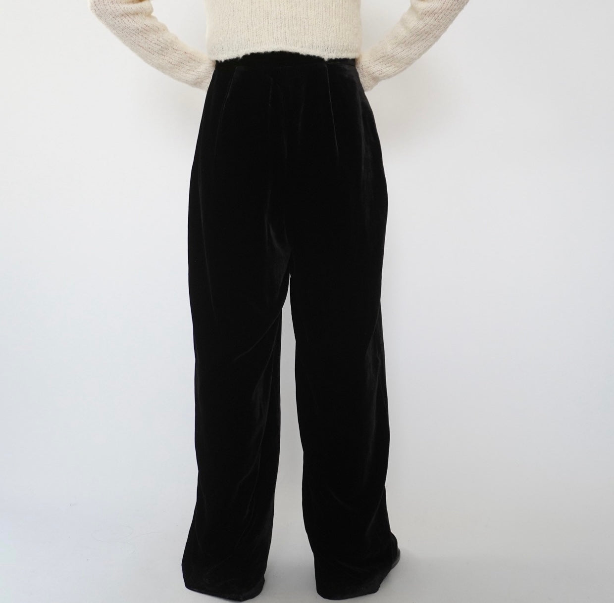 90s Velour High Waist Wide Pants