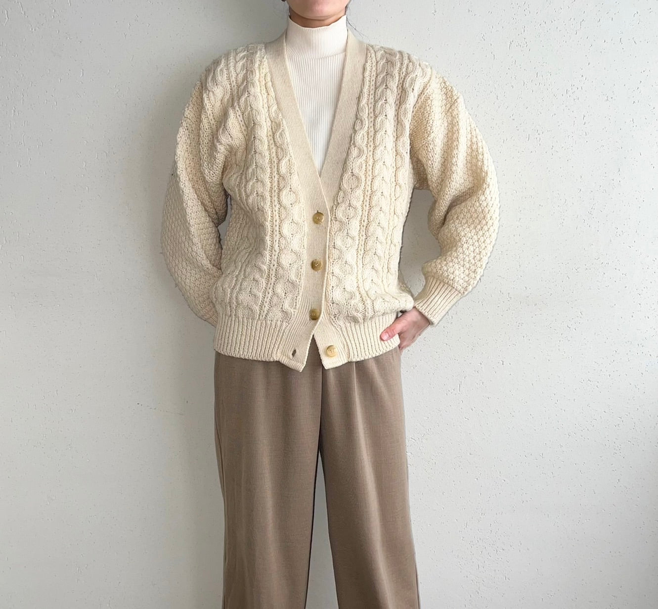90s Wool Knit Cardigan Made in  United Kingdom