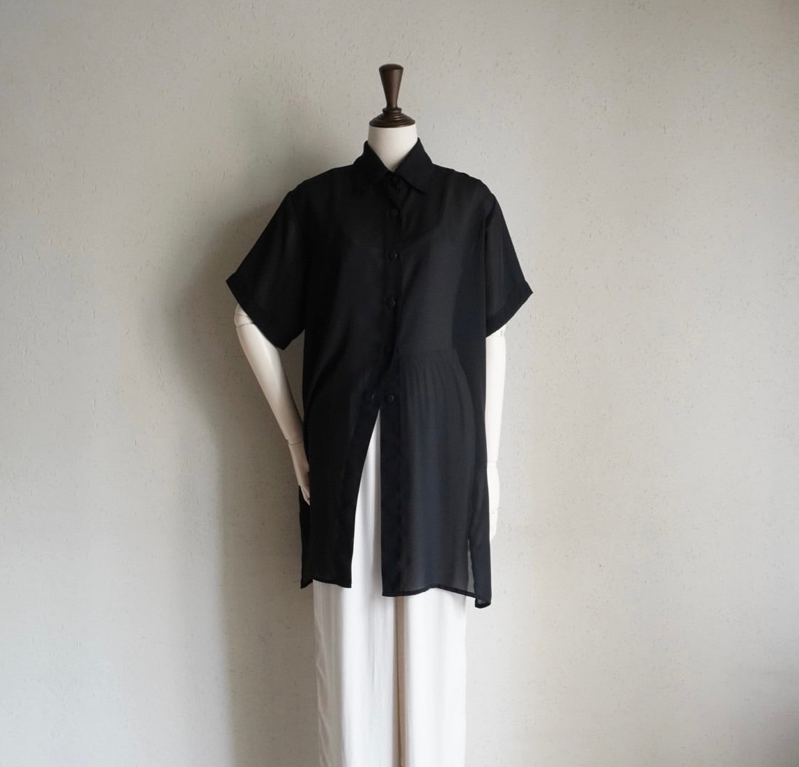 90s Black Sheer Shirt