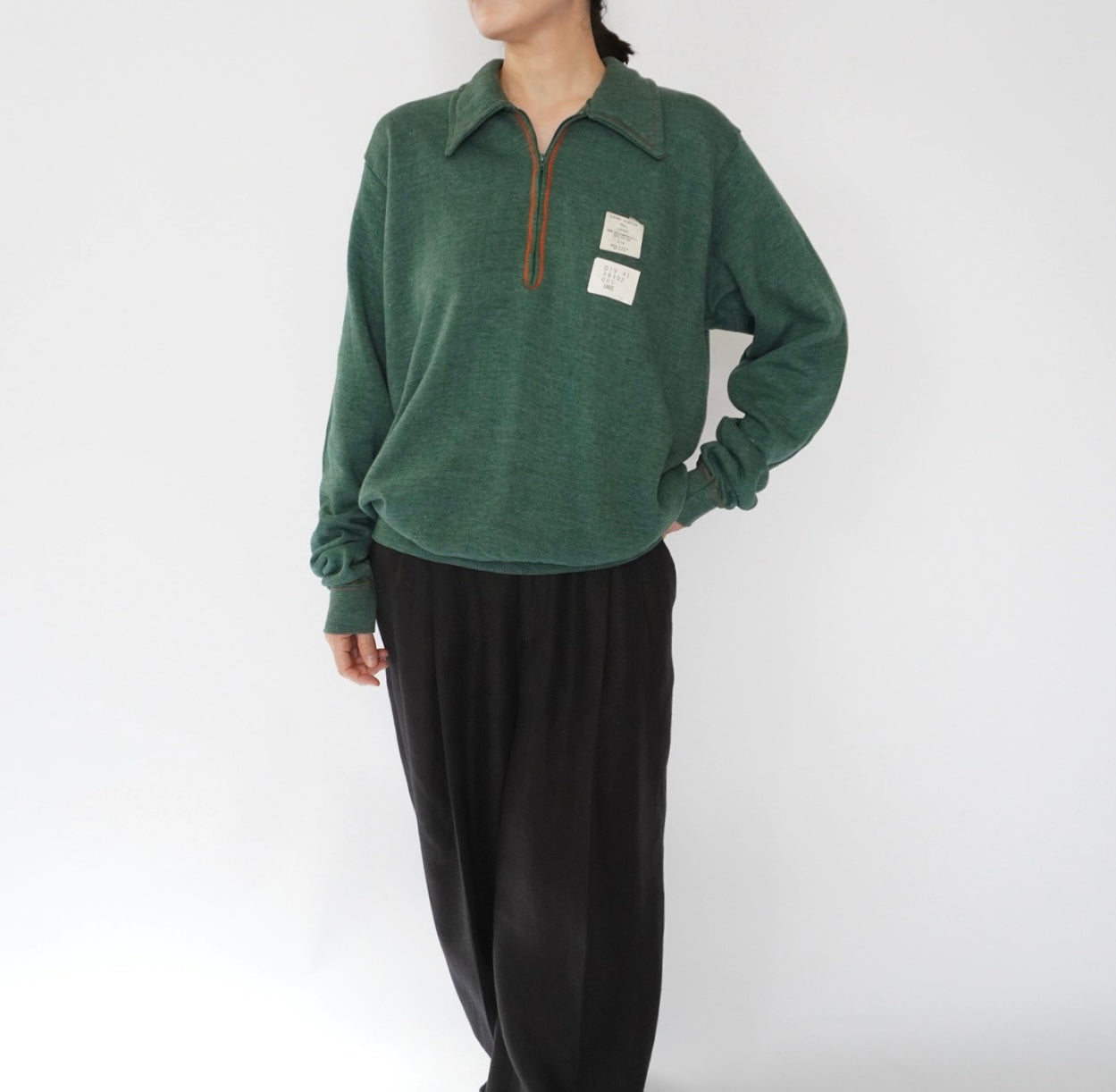 70s "Sears"  Half-Zip Sweater Made in USA Dead Stock