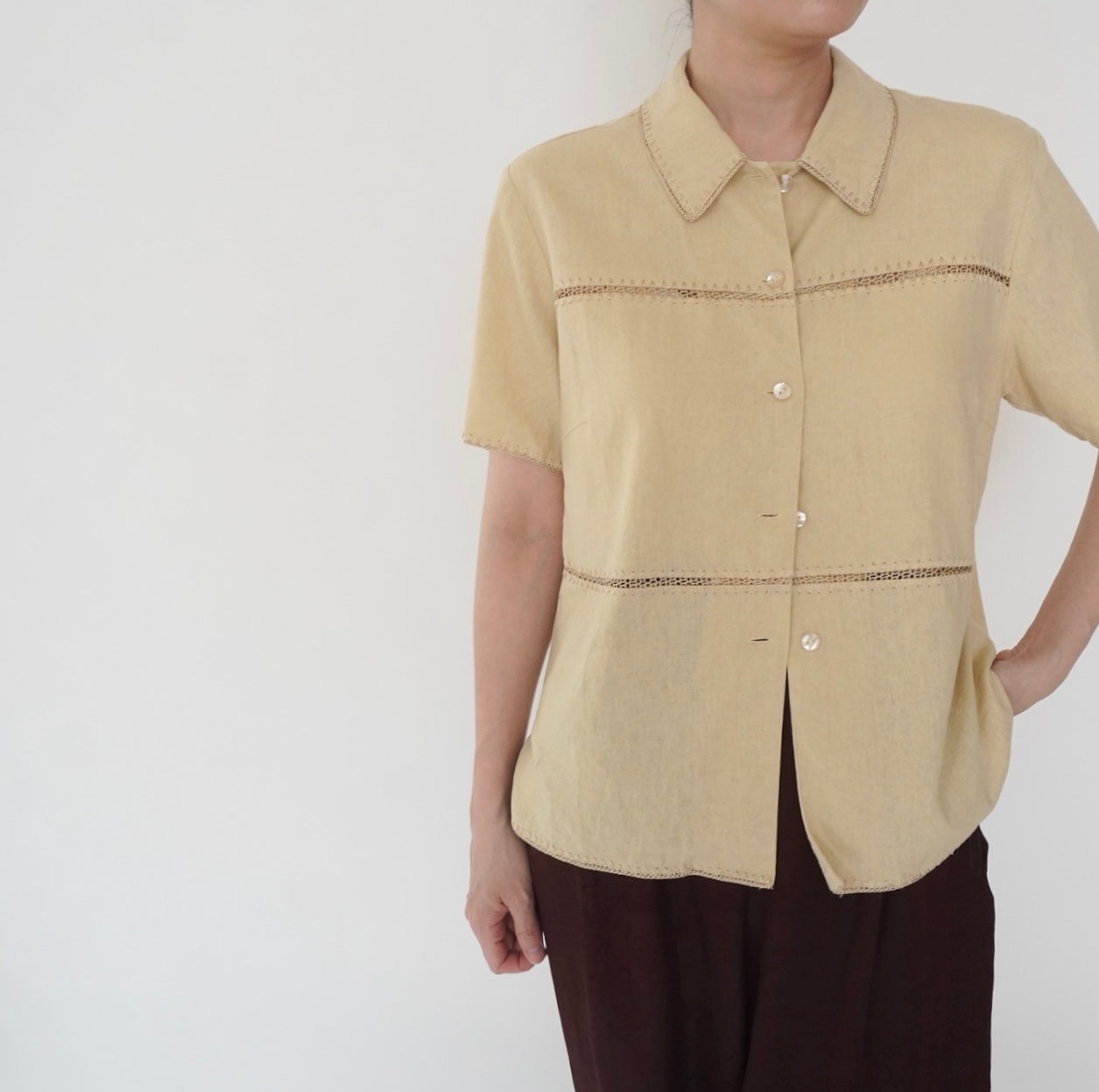 90s Design Linen Shirt