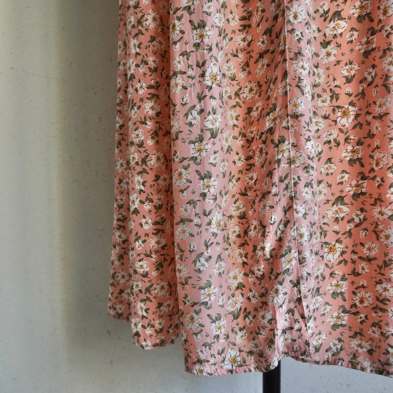 80s Floral Print Maxi Skirt Made in USA