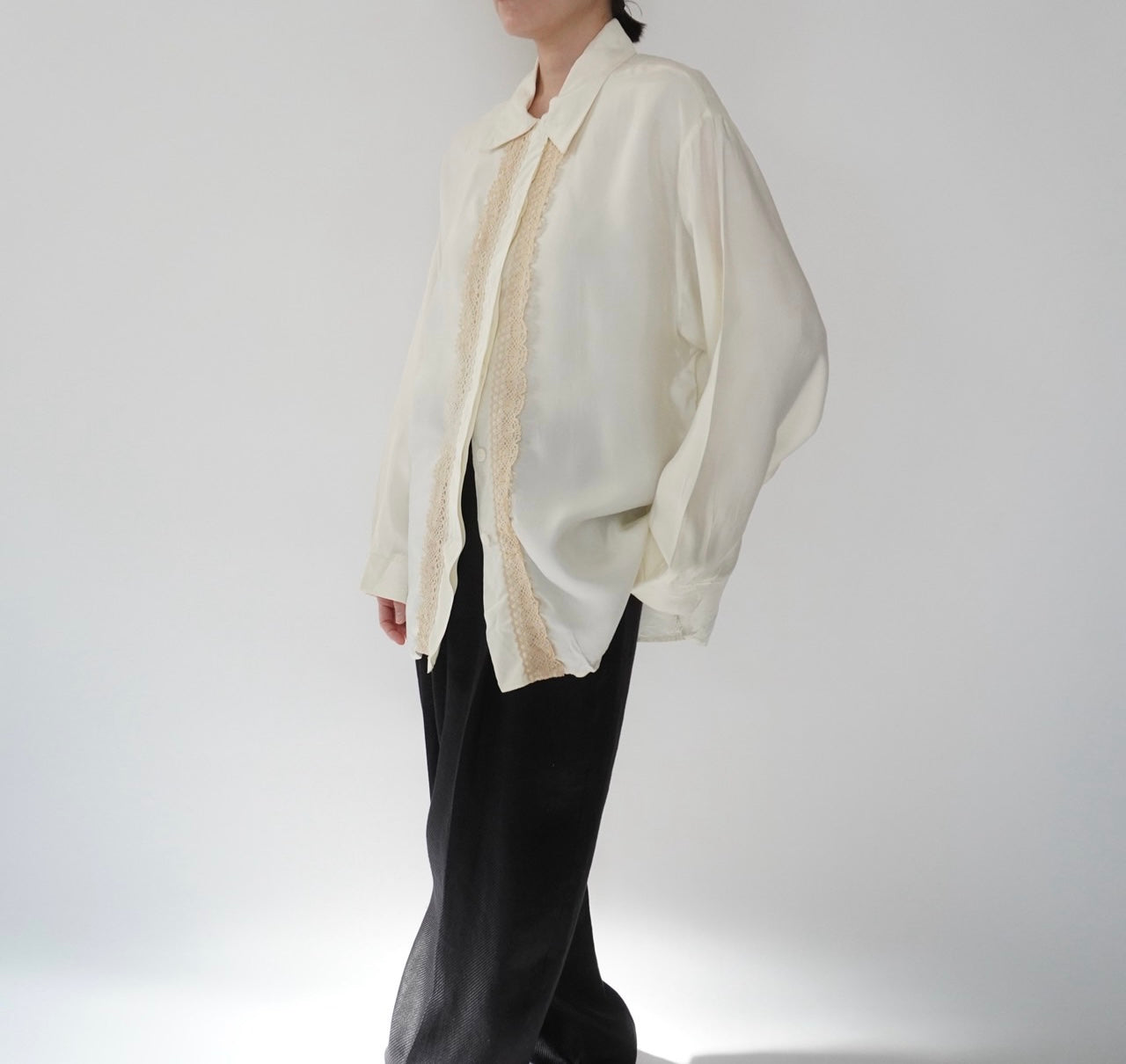 90s Lace Design Shirt Made in USA