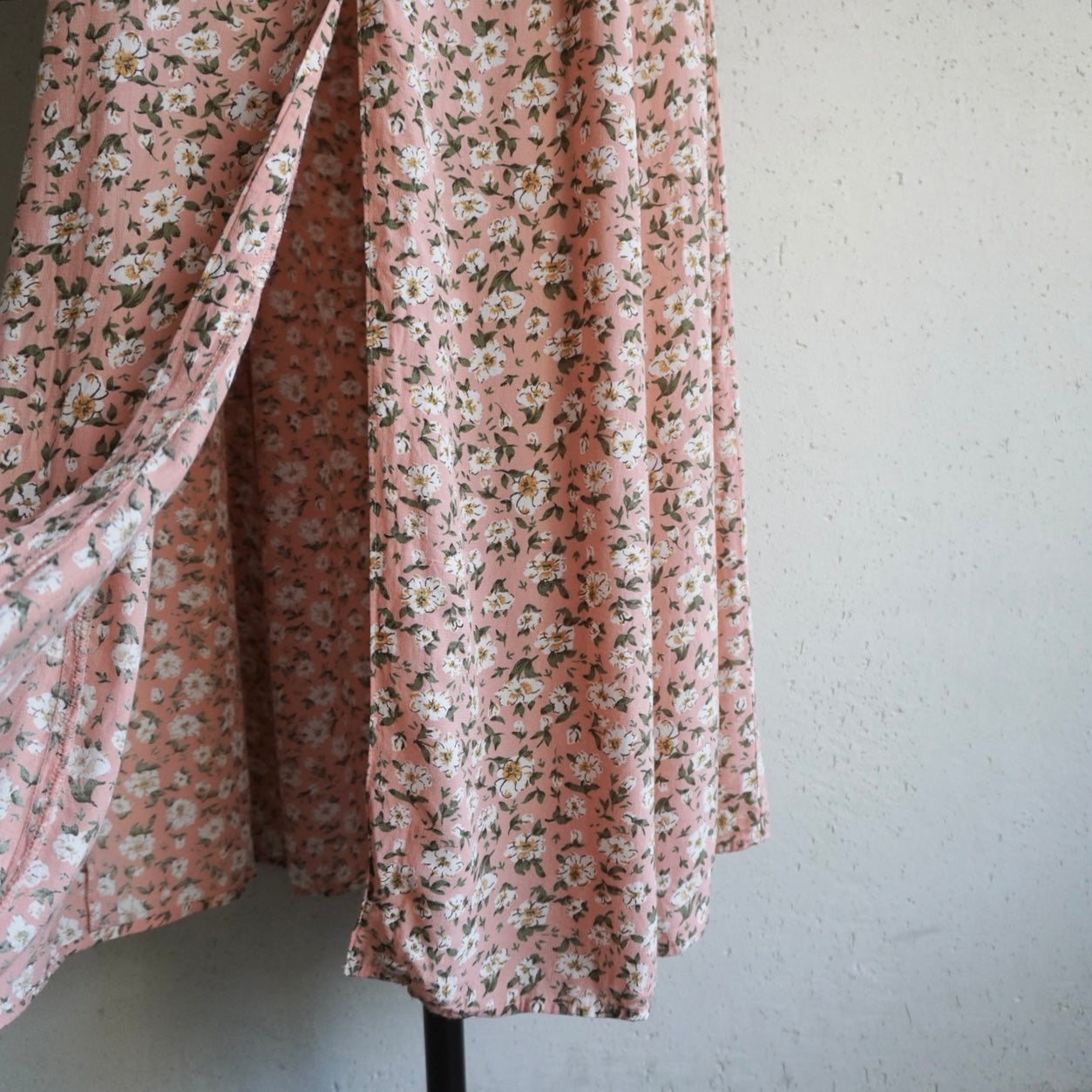 80s Floral Print Maxi Skirt Made in USA