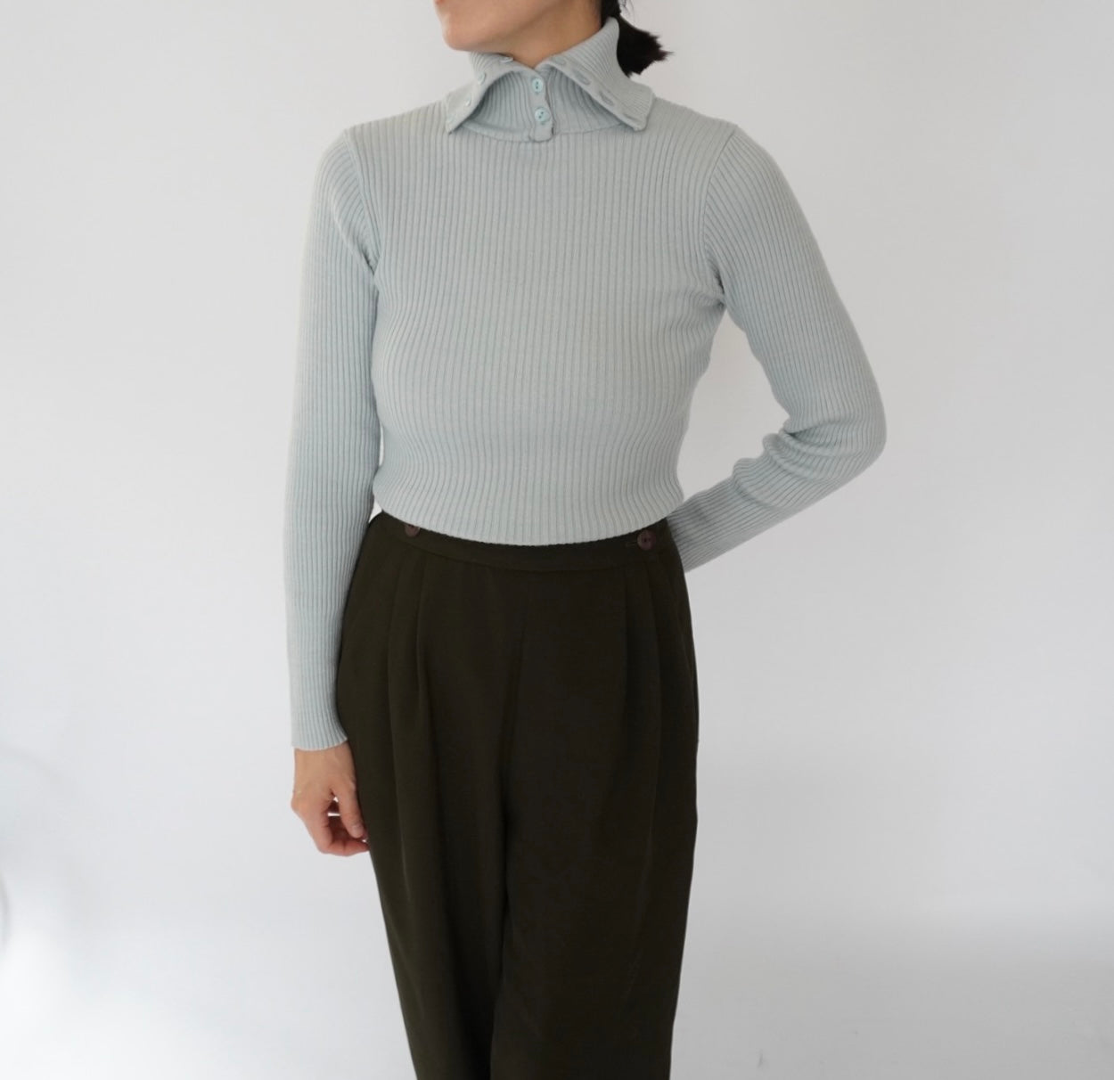 90s Design Ribbed Top Made in Italy