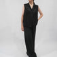 90s Black Vest,Blouse