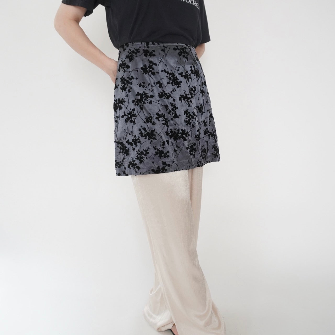 90s Flocky Pattern Skirt  Made in USA