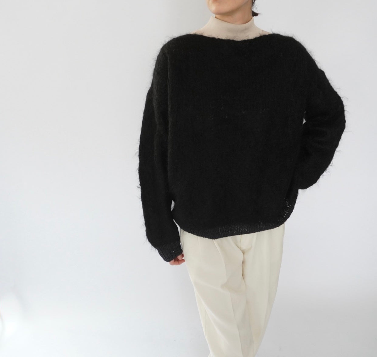80s Black Mohair Knit