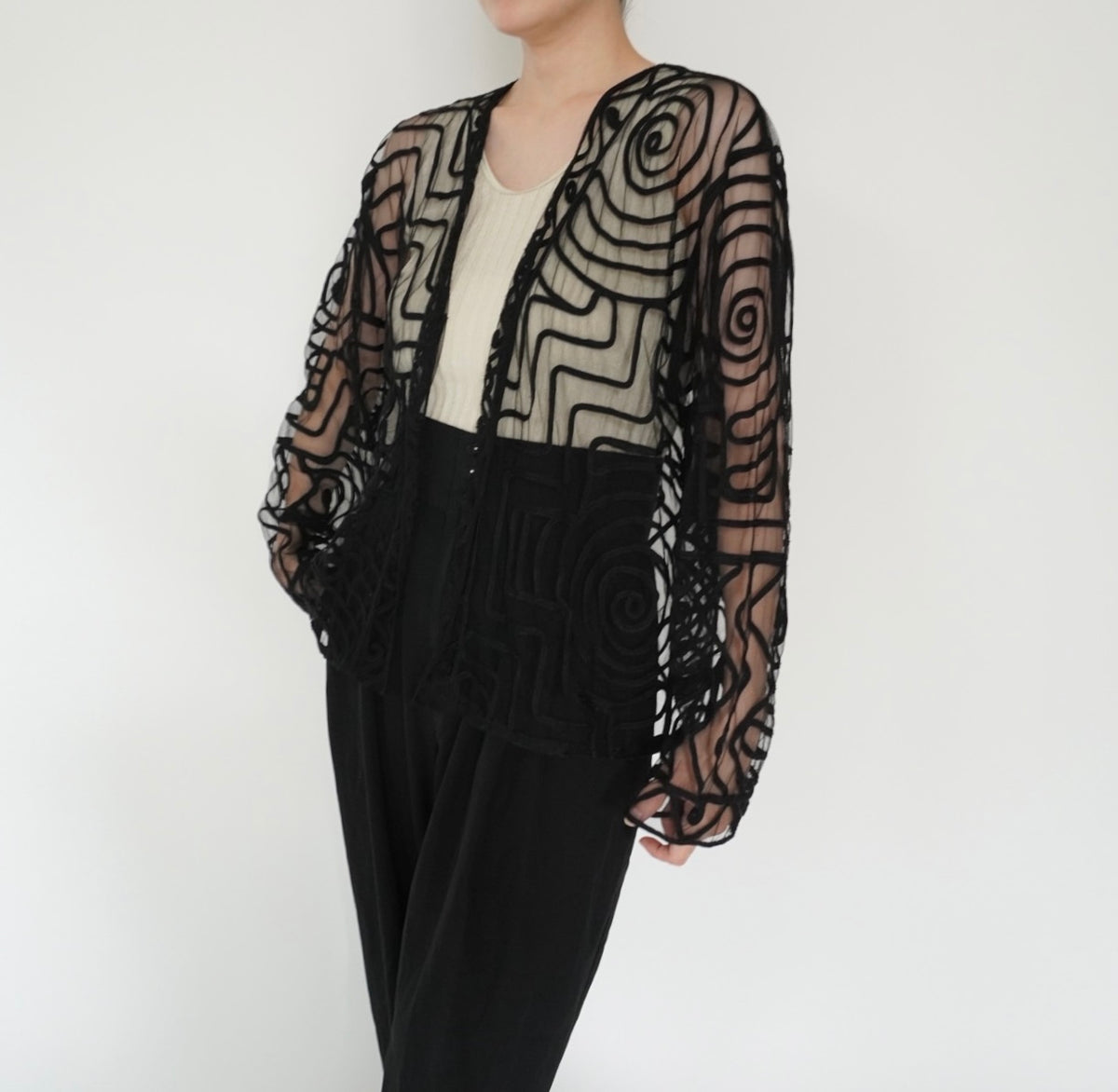 80s Cord Lace Design Robe
