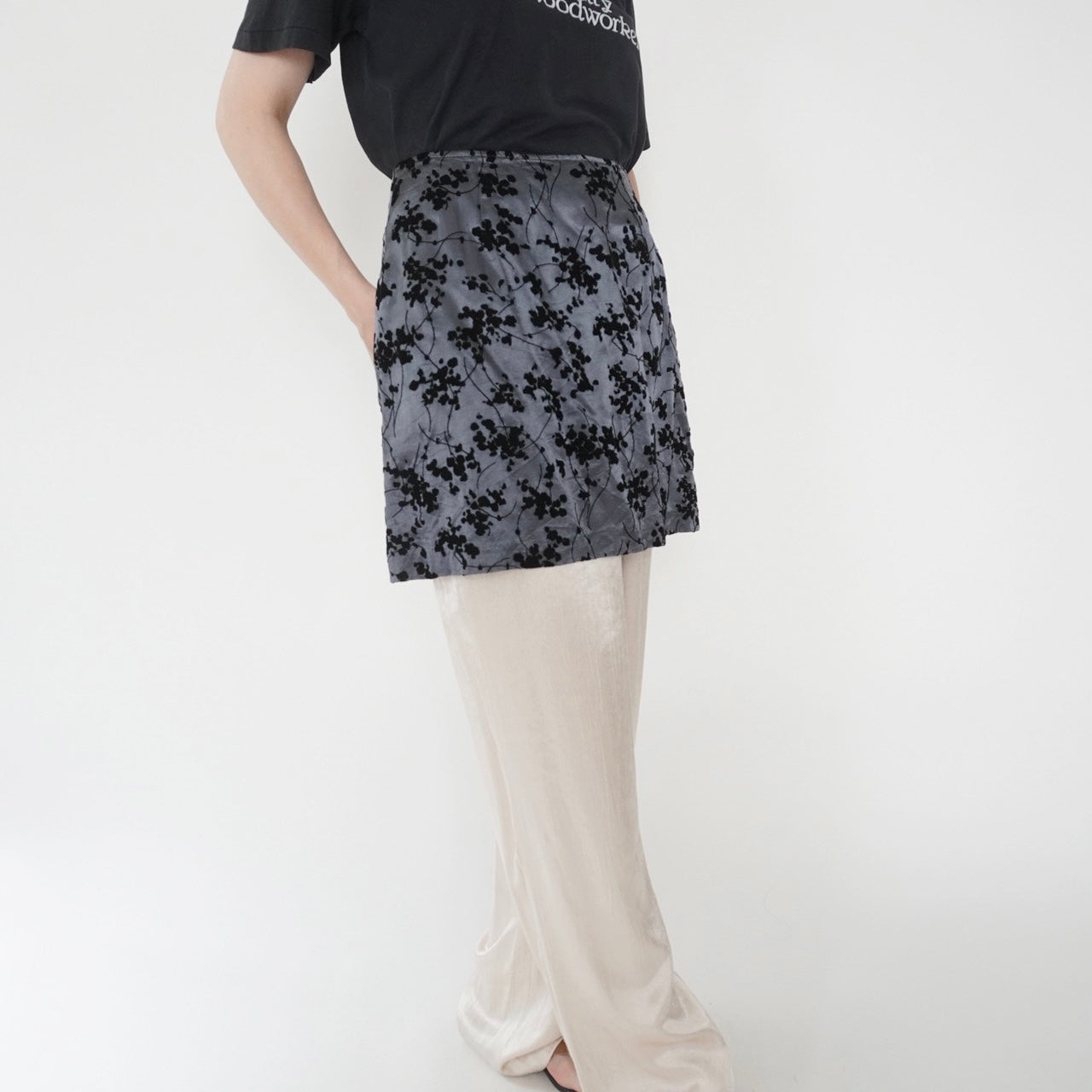 90s Flocky Pattern Skirt  Made in USA
