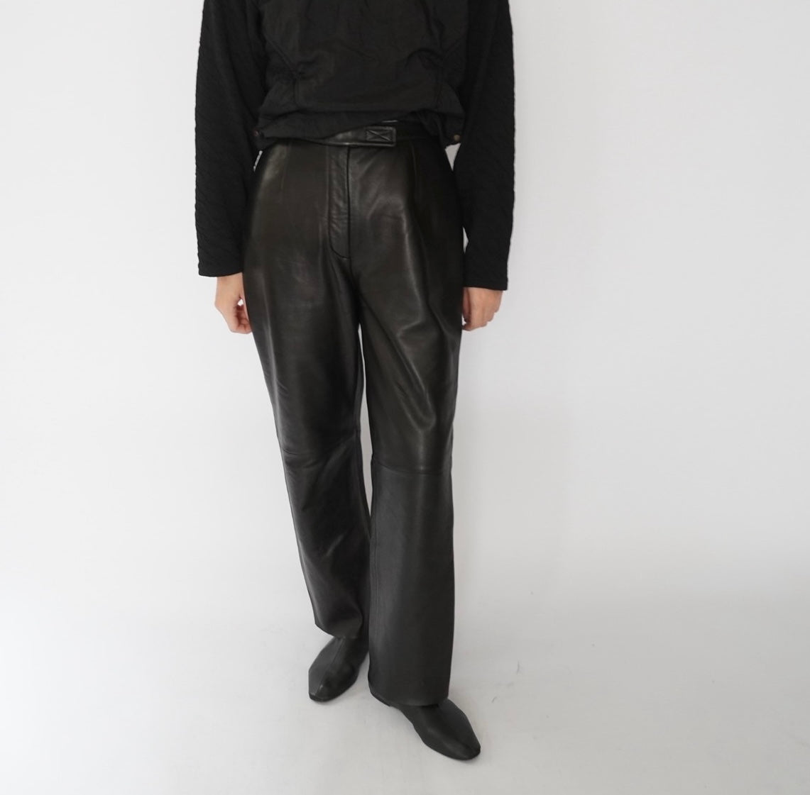 90s Black Leather Pants