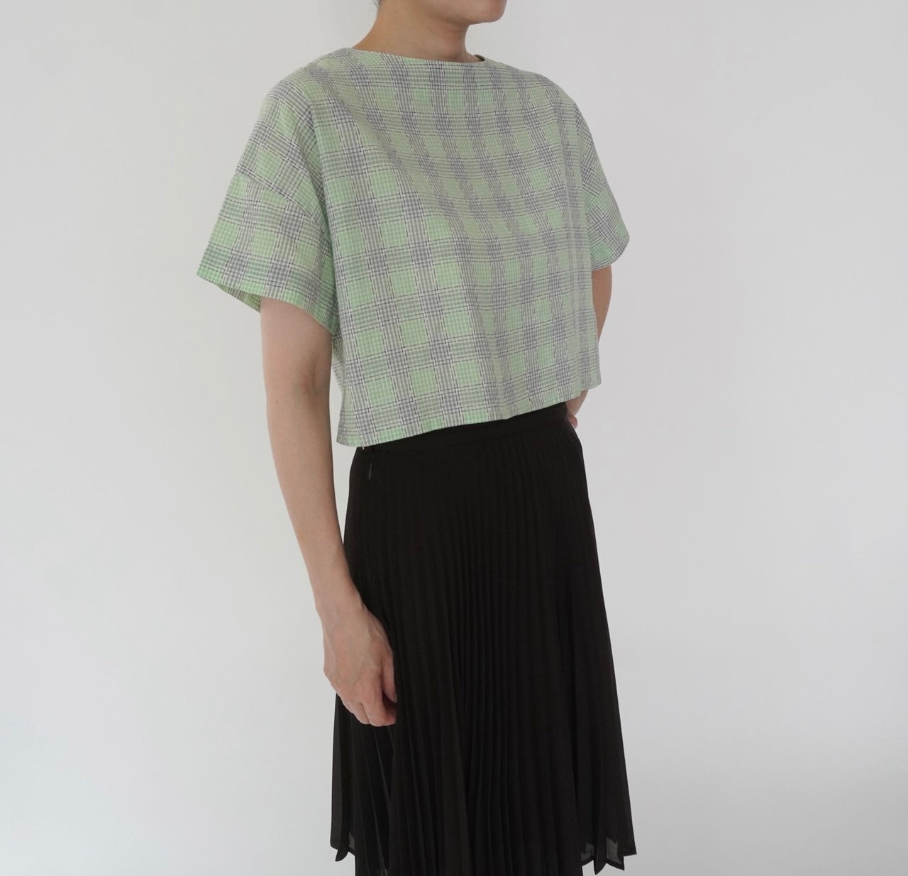 60s Plaid Boxy Blouse