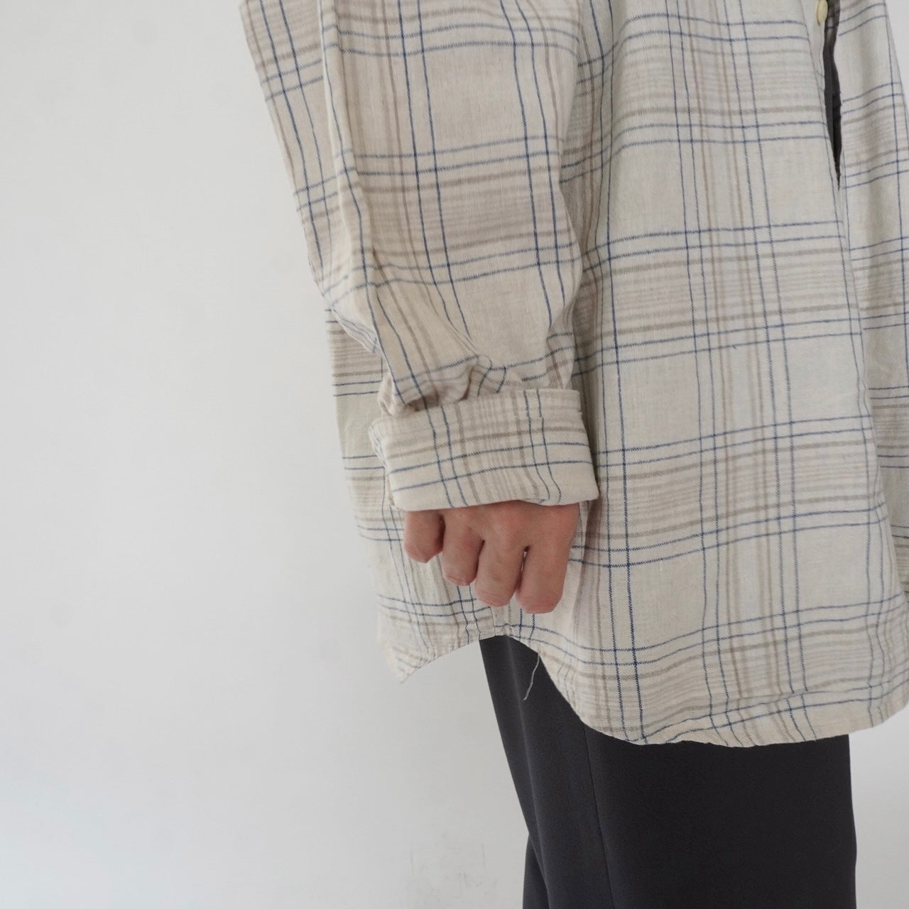 90s Linen Plaid Shirt