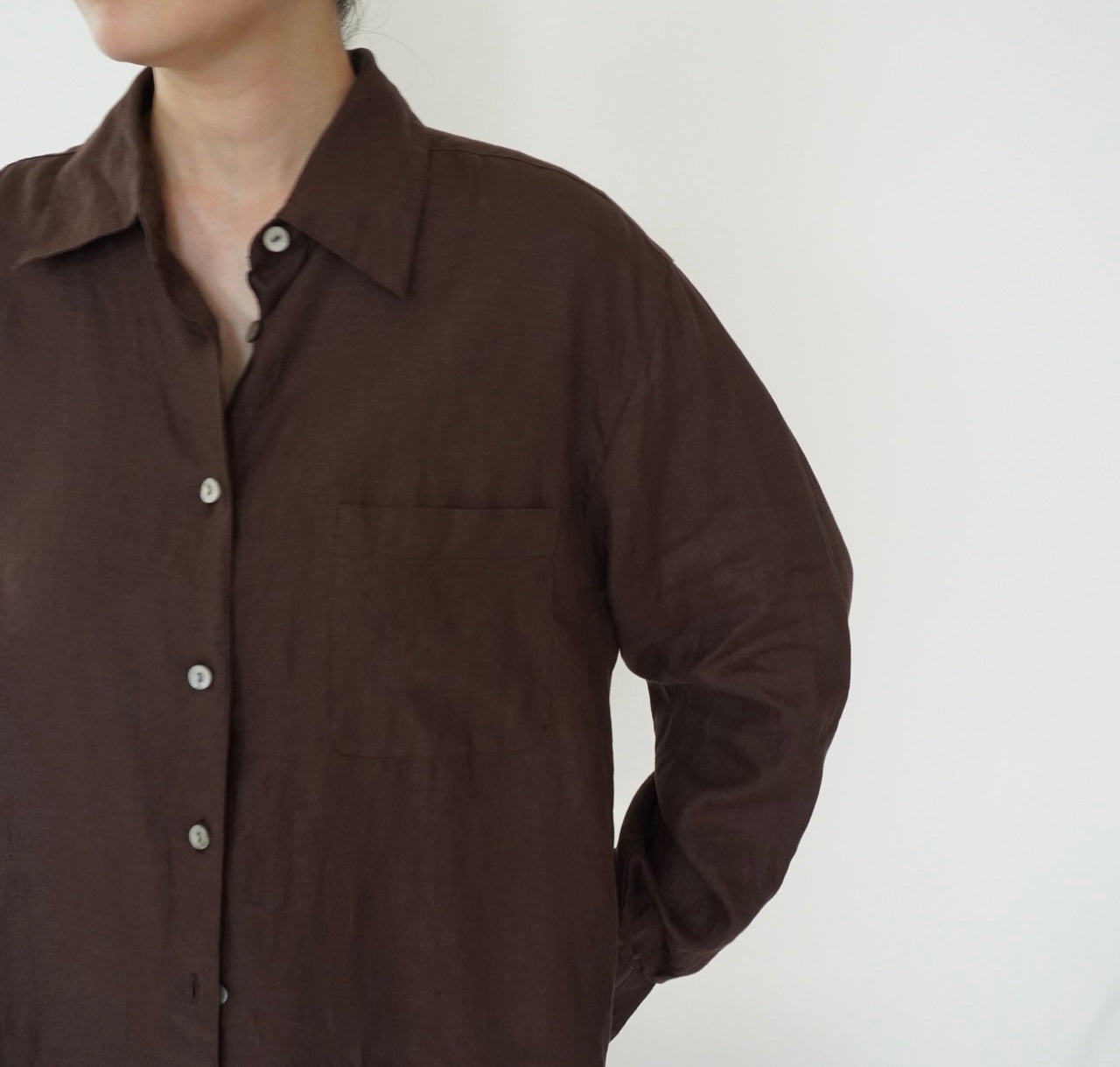 90s Brown Linen Shirt