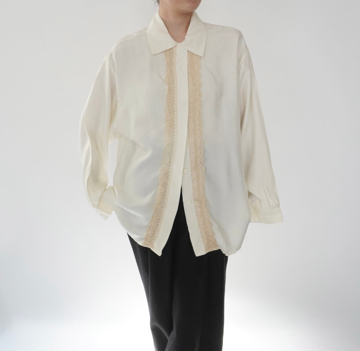90s Lace Design Shirt Made in USA