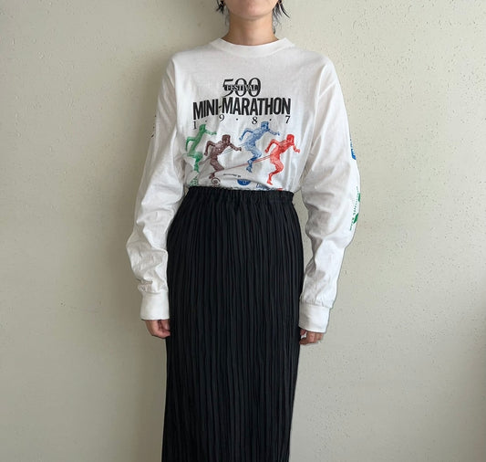 80s Printed Long Sleeves T-shirt Made in USA