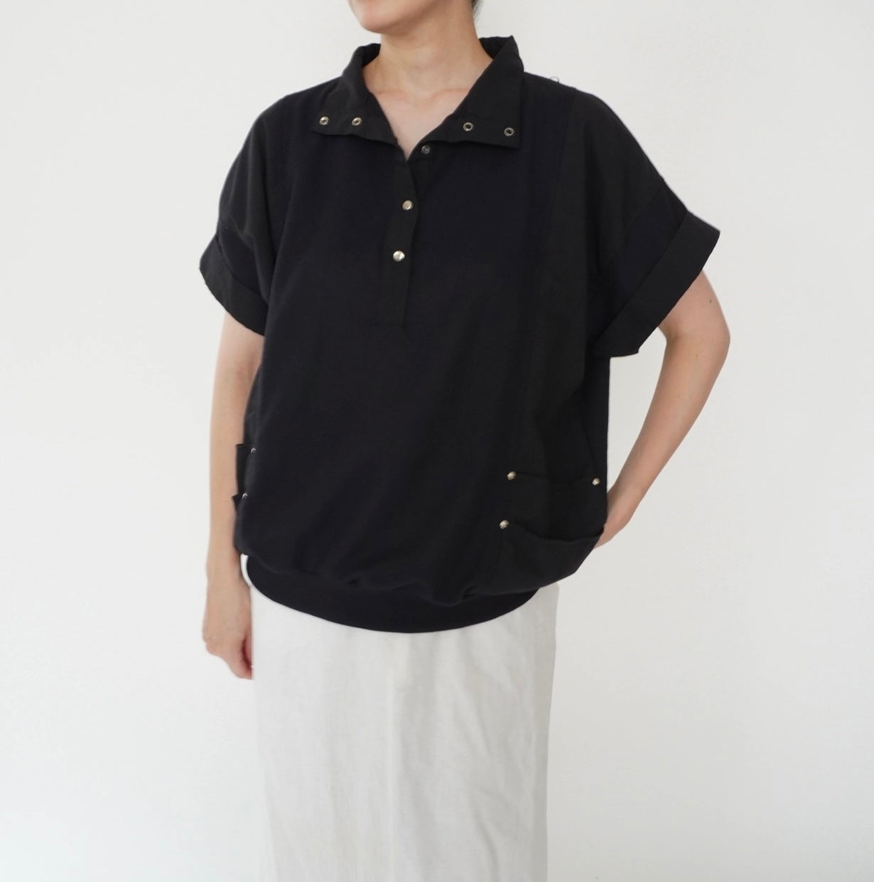 90s Black Design Top