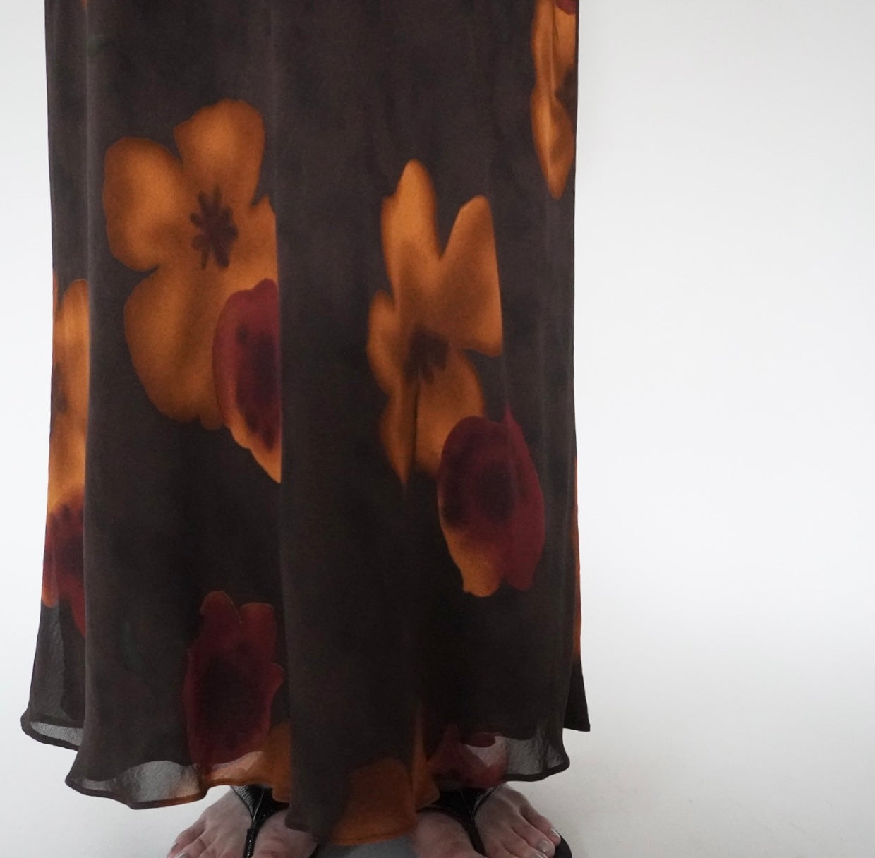 90s Floral Print Maxi Dress