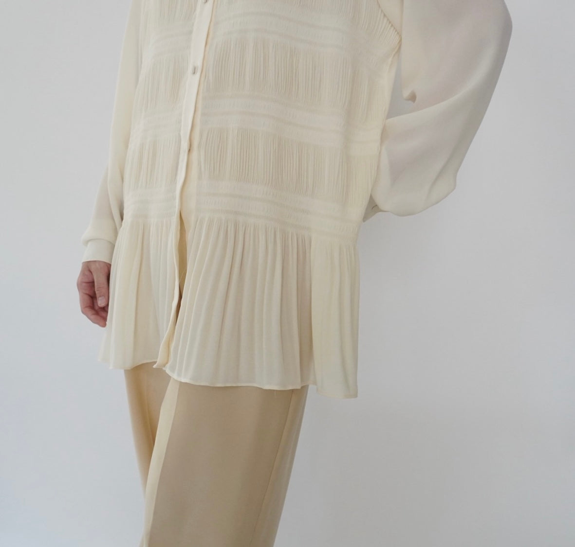 90s Pleated Design Shirt