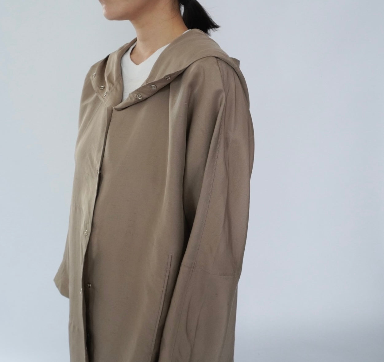 90s Hoodie Silk Blouse