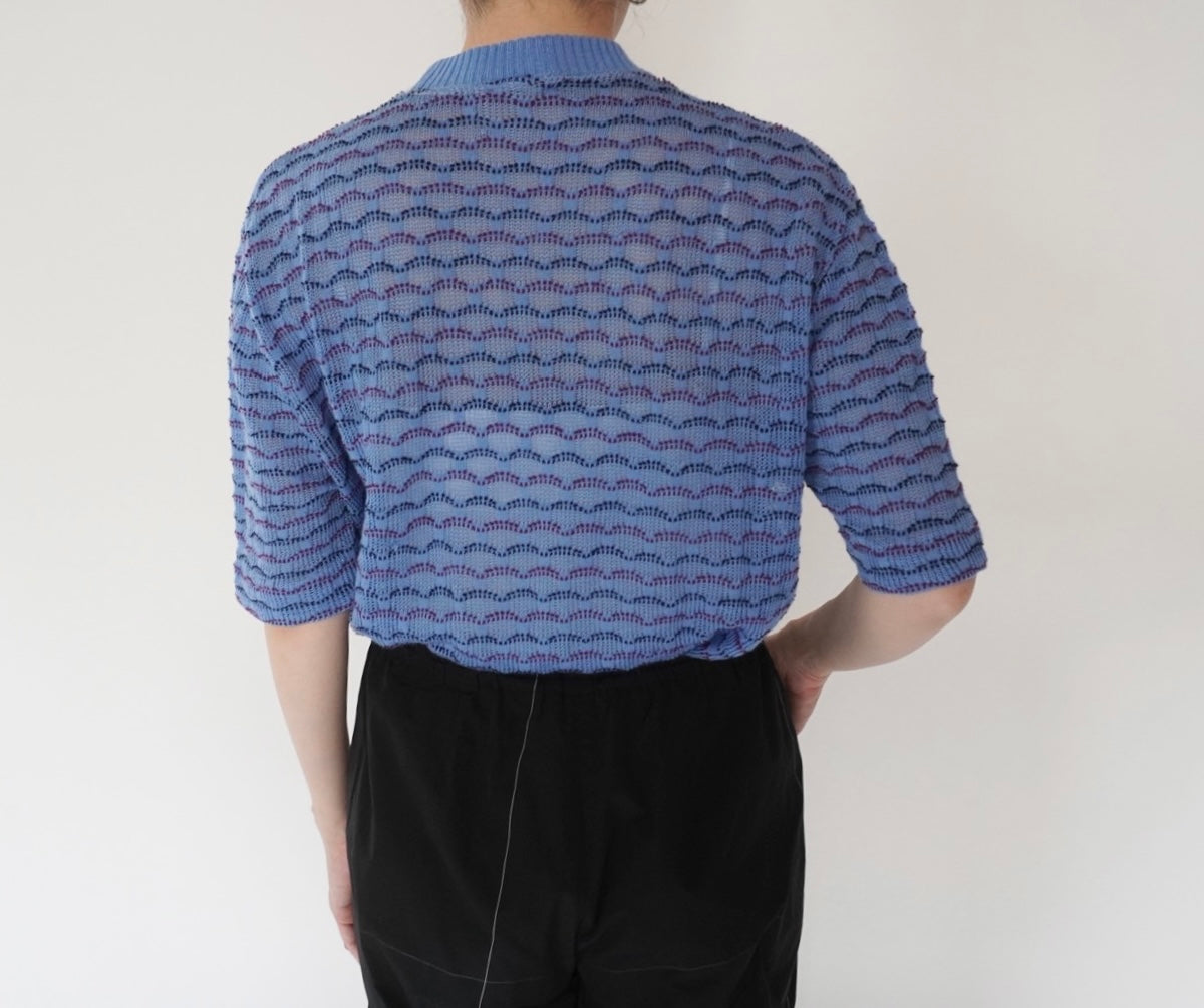 80s Blue Design Top