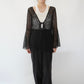 90s Black Sheer Design Top
