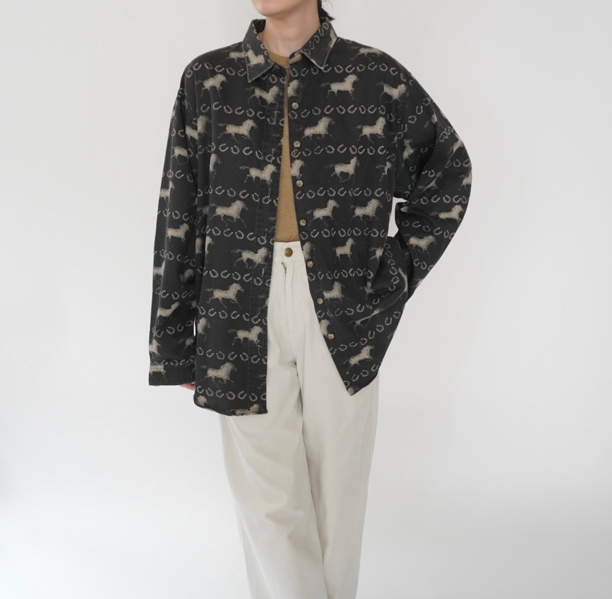 90s Horse Pattern Shirt