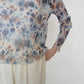 90s Floral Print Sheer Top
