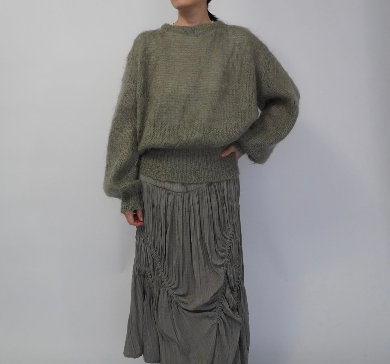 80s Sage Gray Knit