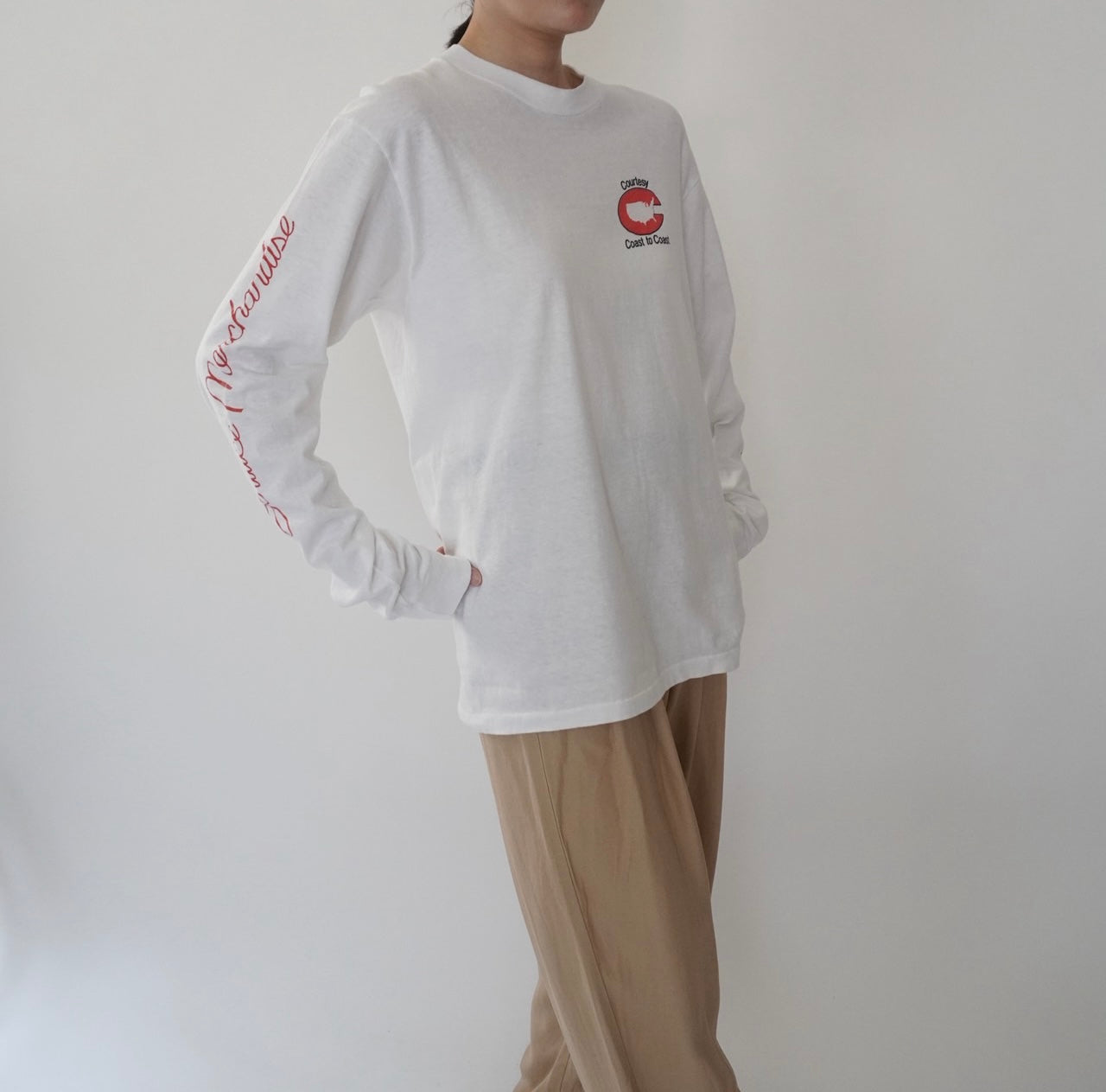 80s Printed Long Sleeves T-shirt Made in USA