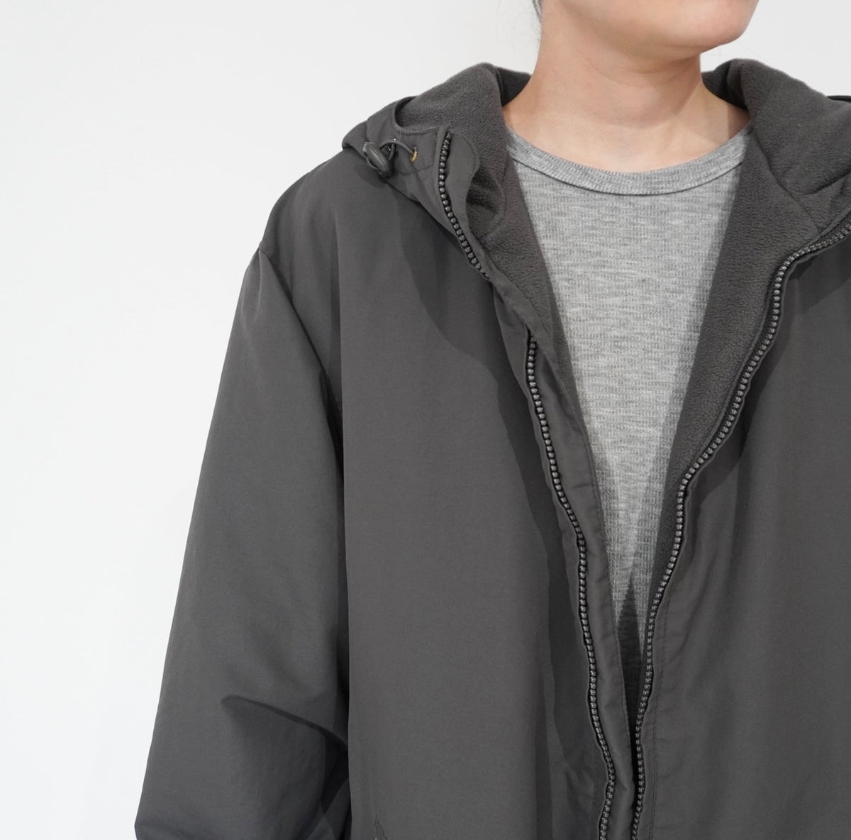 C.Gray Hooded Jacket