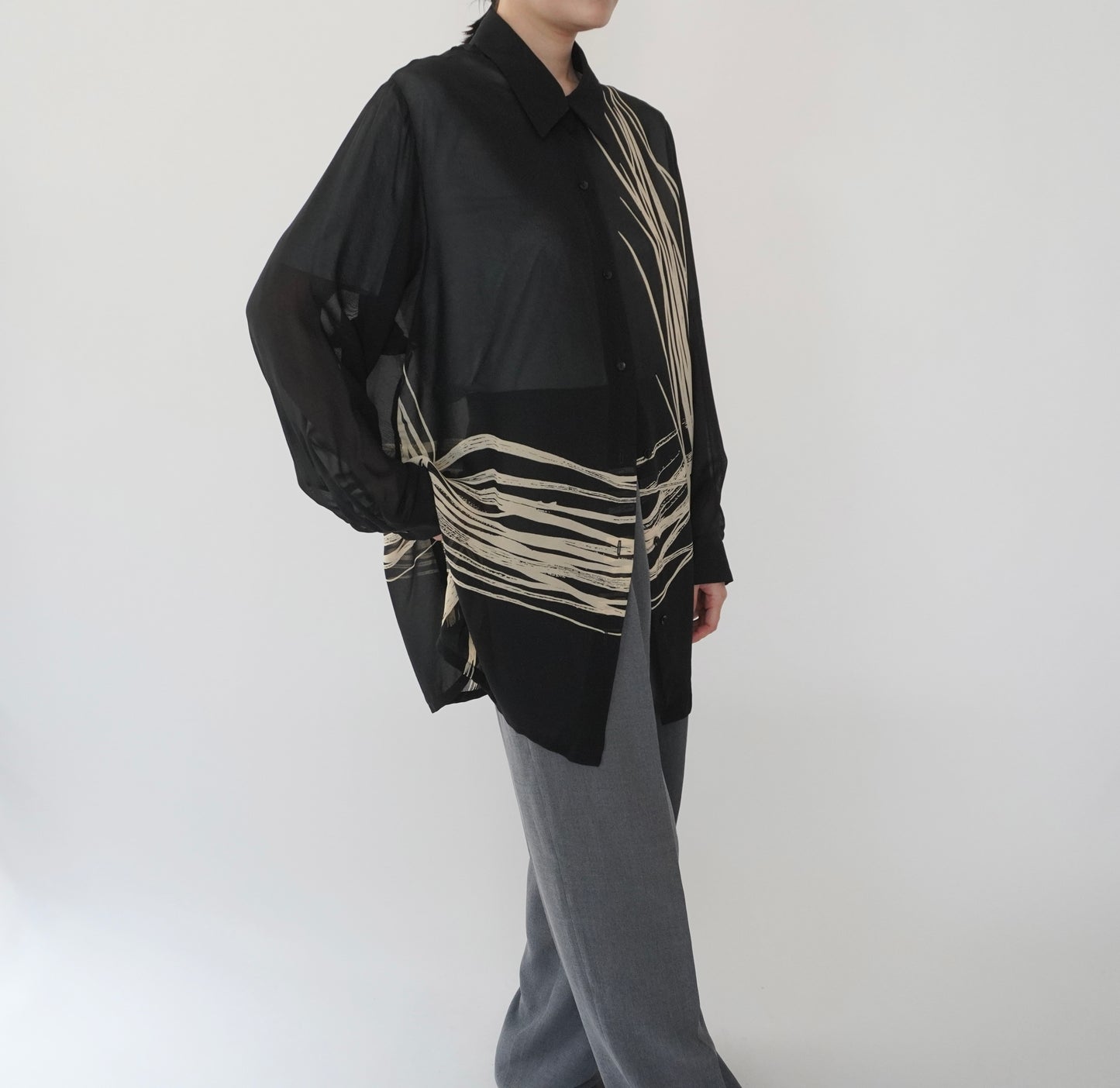 90s Pattern Sheer Shirt
