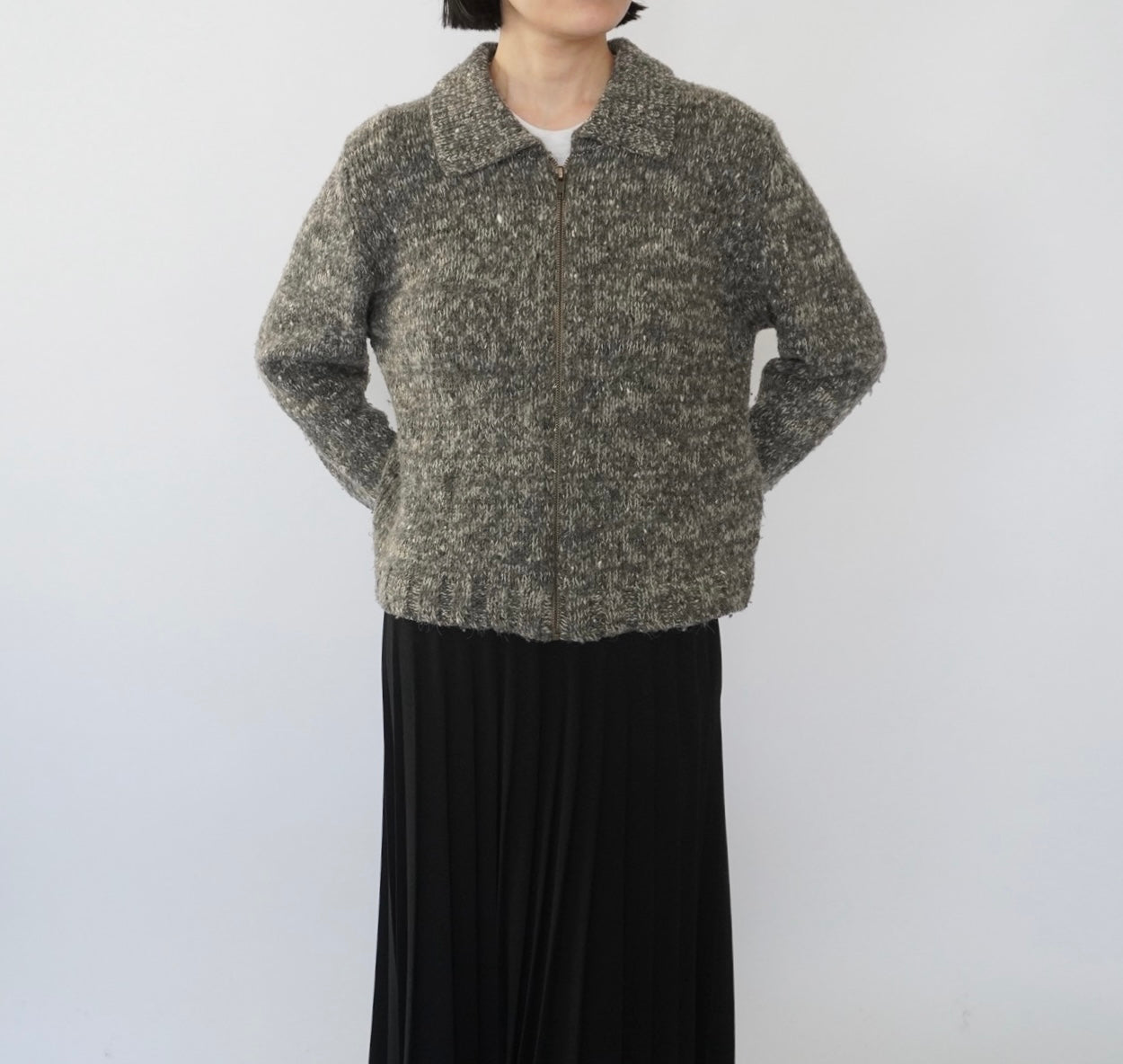 90s Zipped Knit Top
