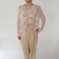 80s Embroidery Sheer Blouse Made in USA