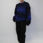 90s Black x Blue Mohair Knit
