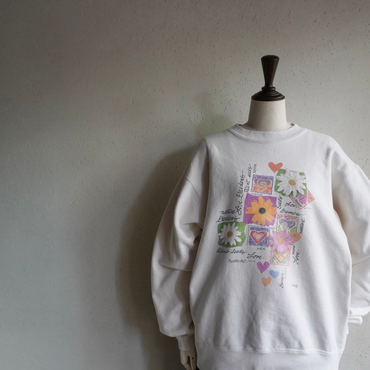 90s Flower Printed Sweater Made in USA