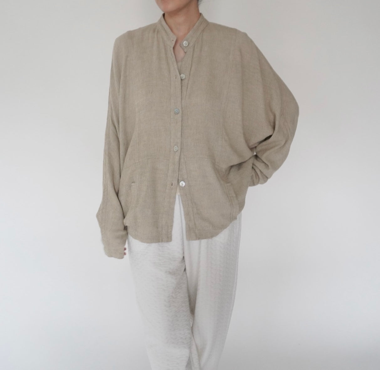 90s Design Beige Blouse