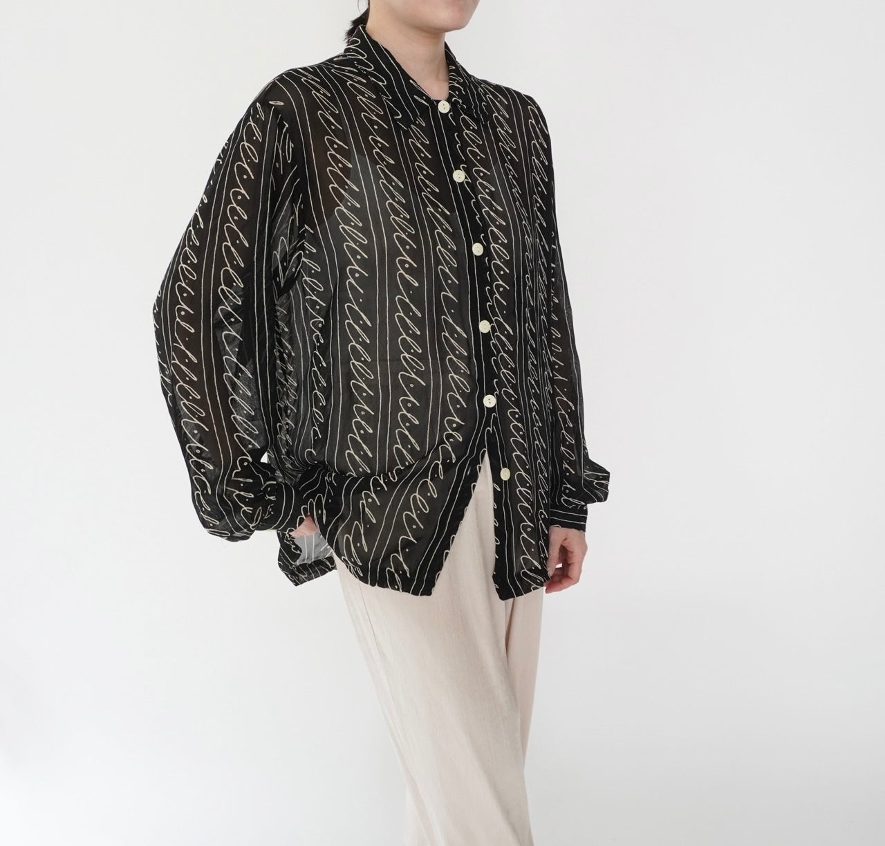 90s EURO Sheer Pattern Shirt