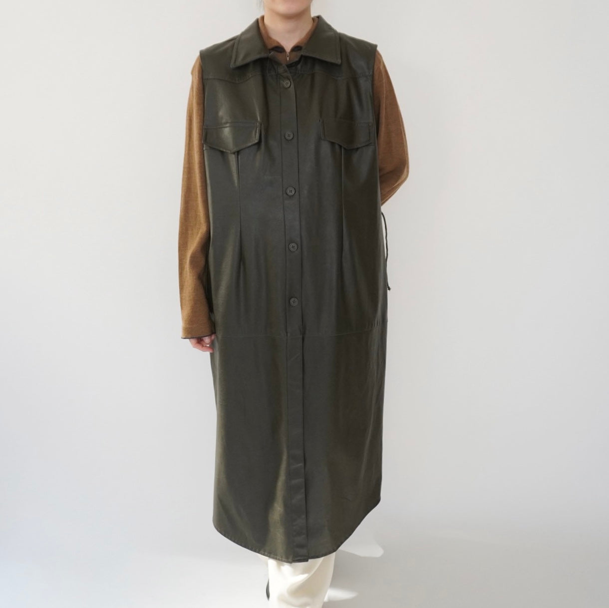 90s Faux Leather Dress Made in Italy