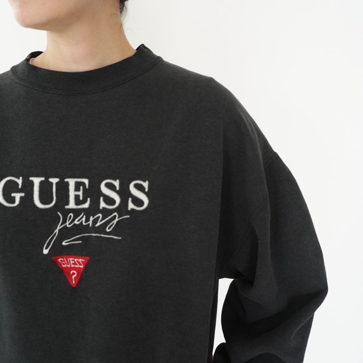 90s "GUESS" Embroidery Sweater Made in USA