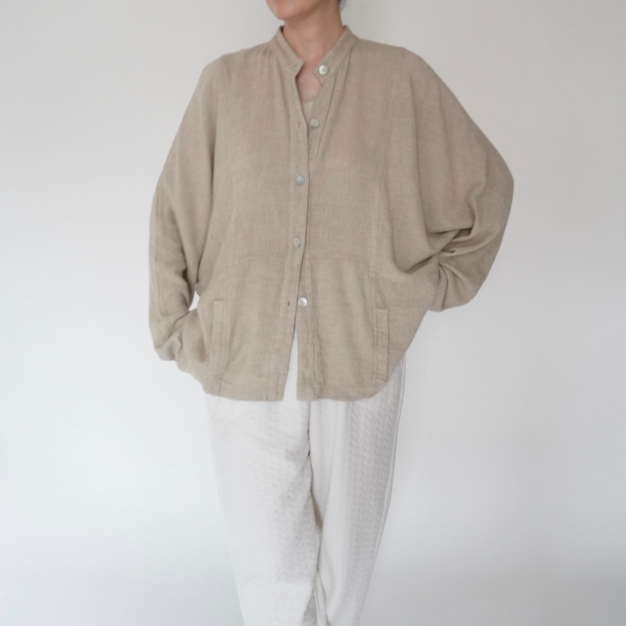 90s Design Beige Blouse