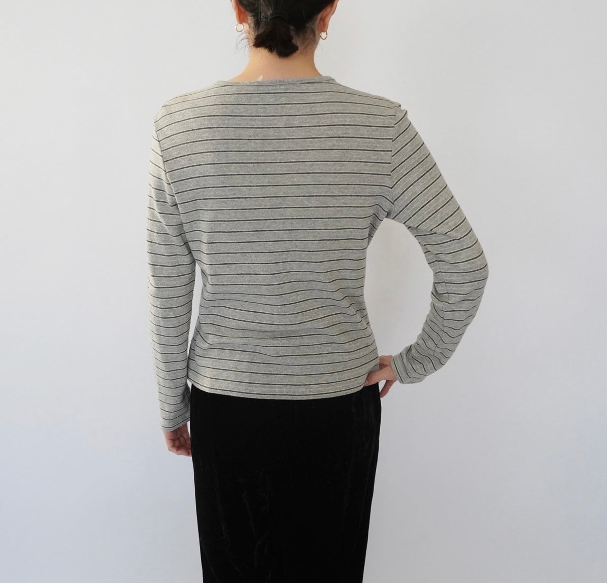 90s Gray Striped Top