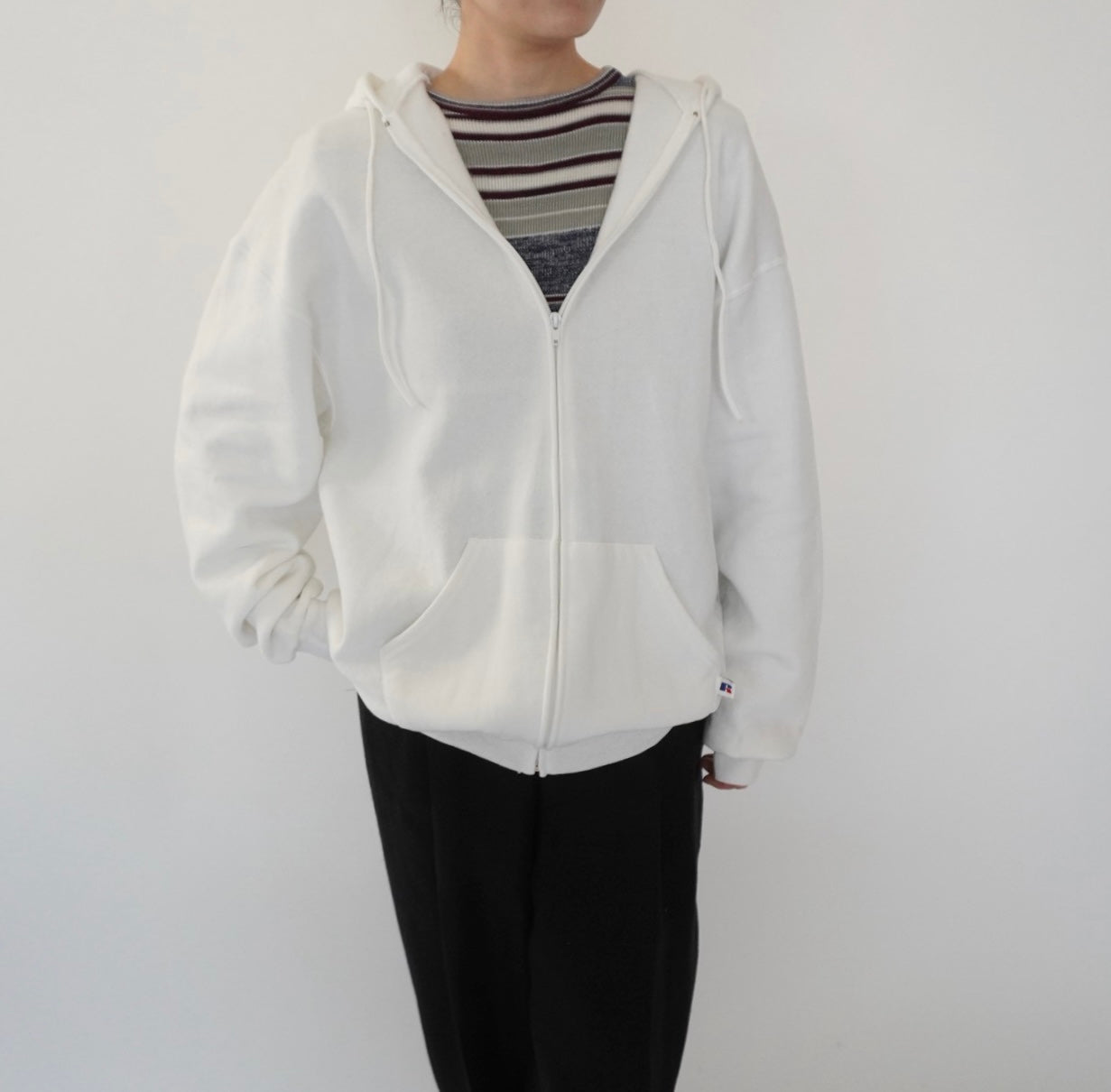 90s "Russell Athletic" Hooded Zip Sweater Made in USA