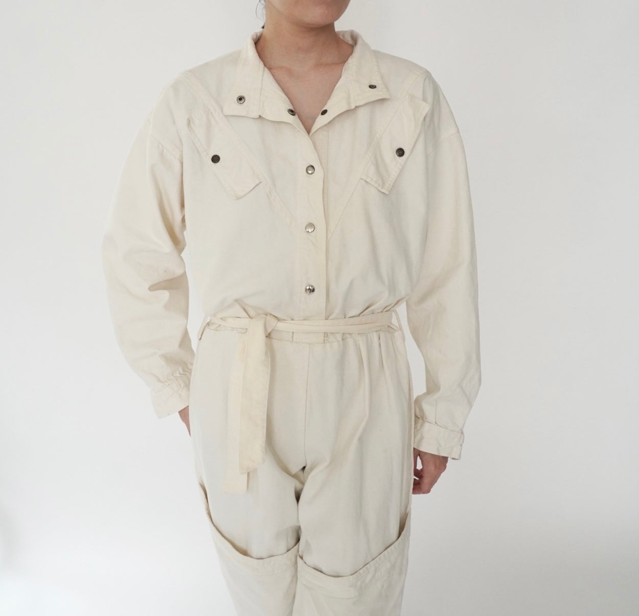 80s EURO Design Ivory Jumpsuit
